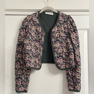 Self Contrast Quilted Cropped Jacket
